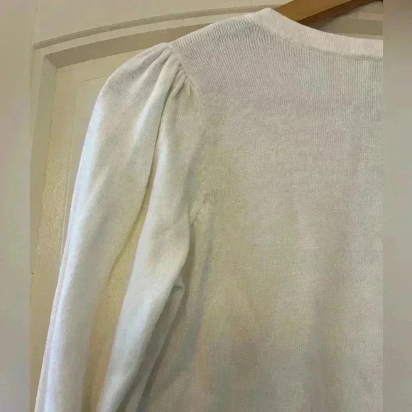 CHARTER CLUB Women's Petite Small White Gold sequined Embellished Sweater - Picture 7 of 9